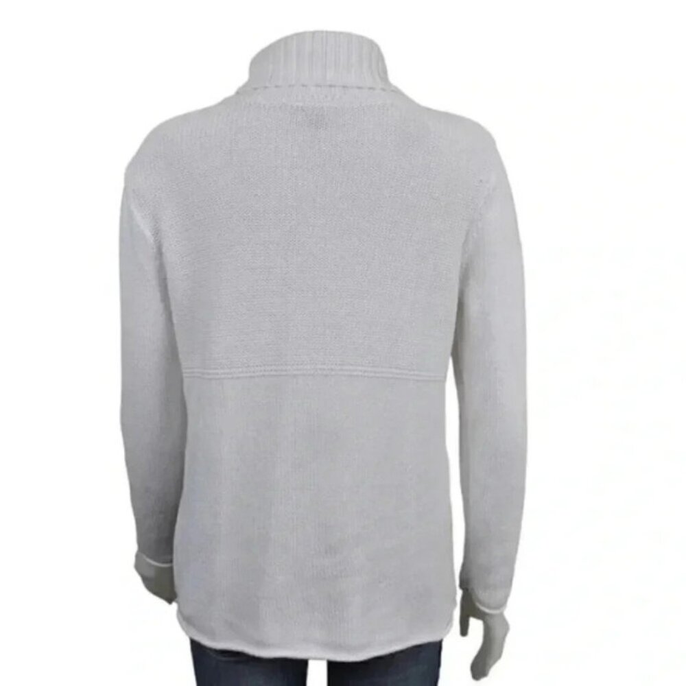 J Jill Turtleneck Knit  Sweater White Long Sleeve Size Medium - Picture 6 of 12